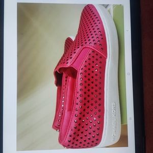 Michael Kors Keaton slip on lasered leather ultra pink